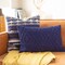 Diva At Home 22" Navy Blue Hand Woven Rectangle Throw Pillow- Down Filler